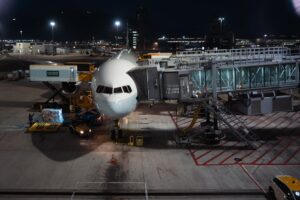 Pracownicy lotniska ładujący towary do samolotu cargo